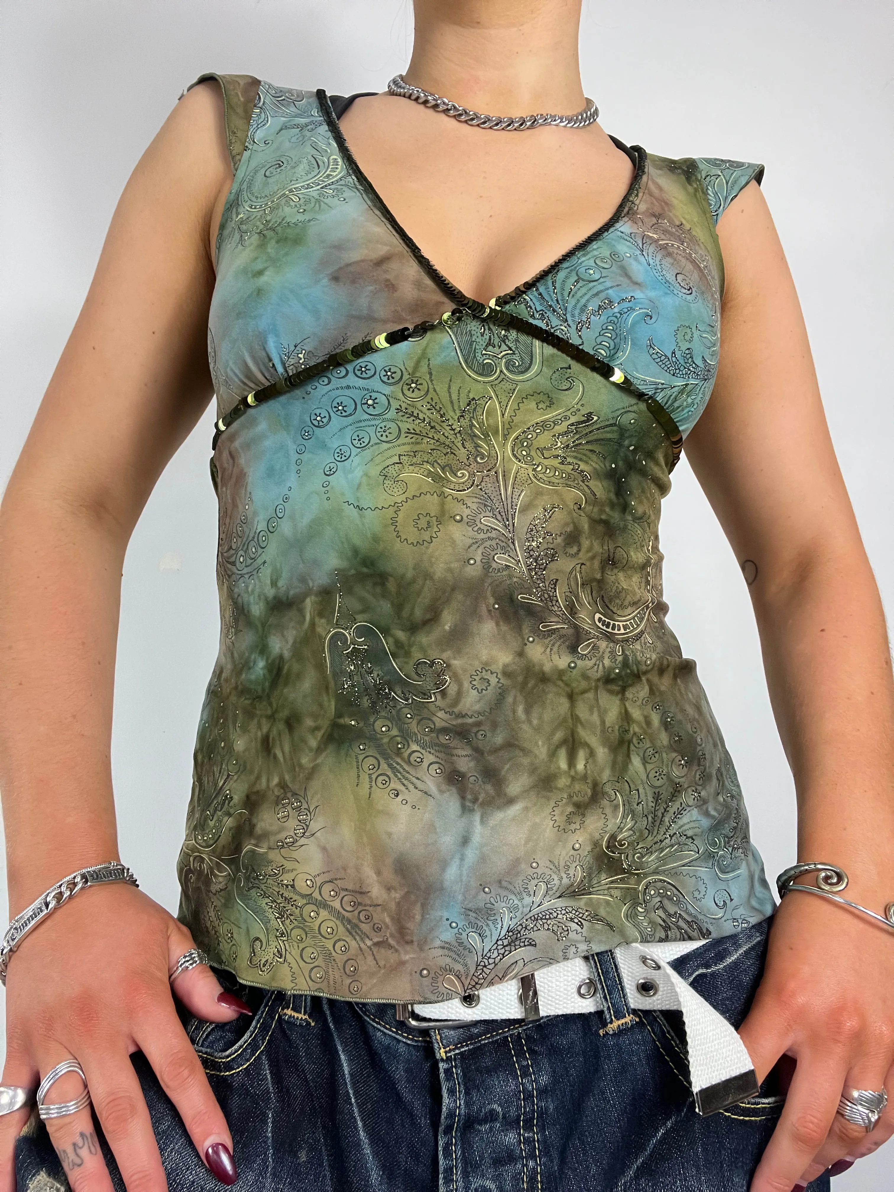 90s sequin multi coloured top