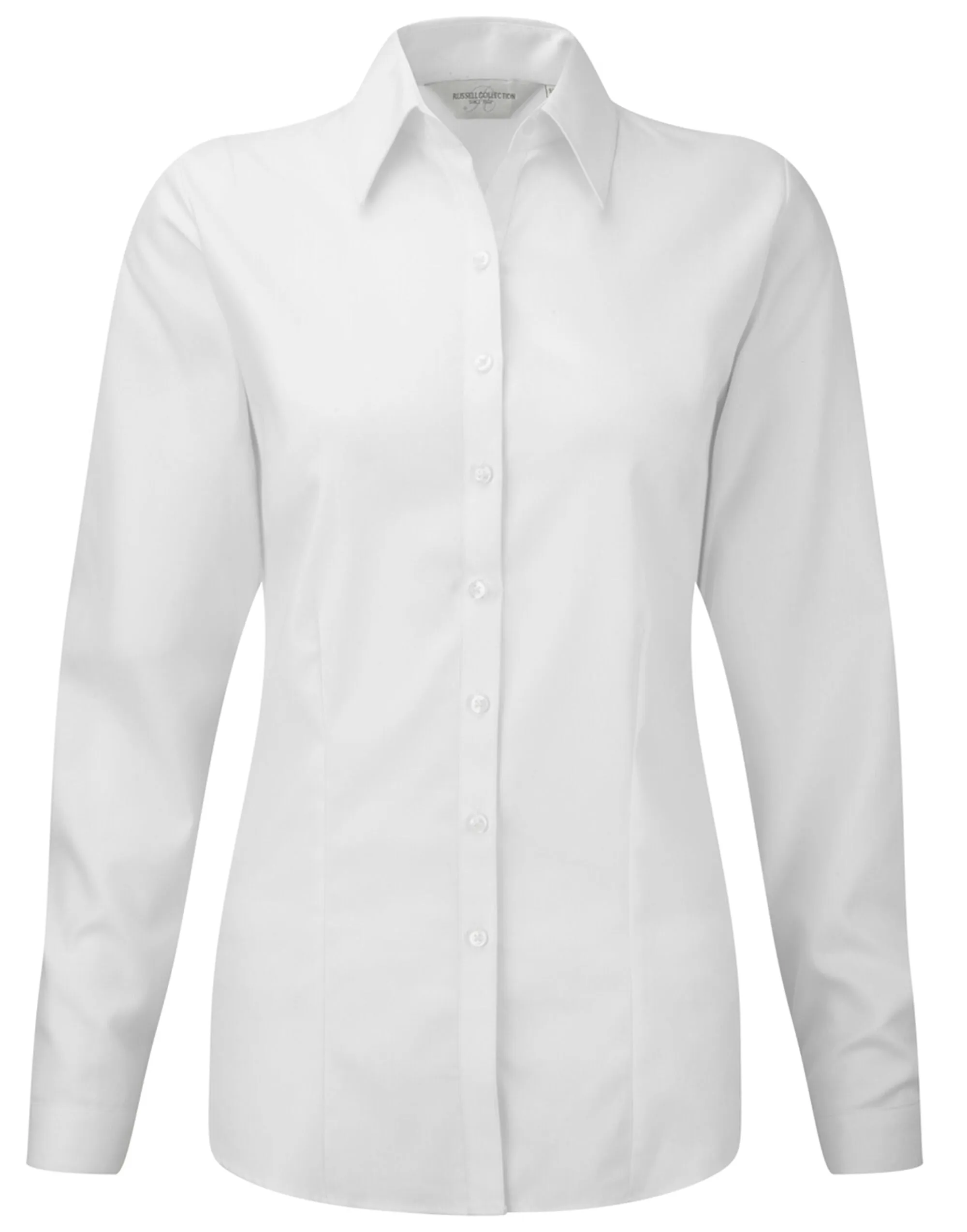962F Russell Collection Lady LS H'Bone Shirt