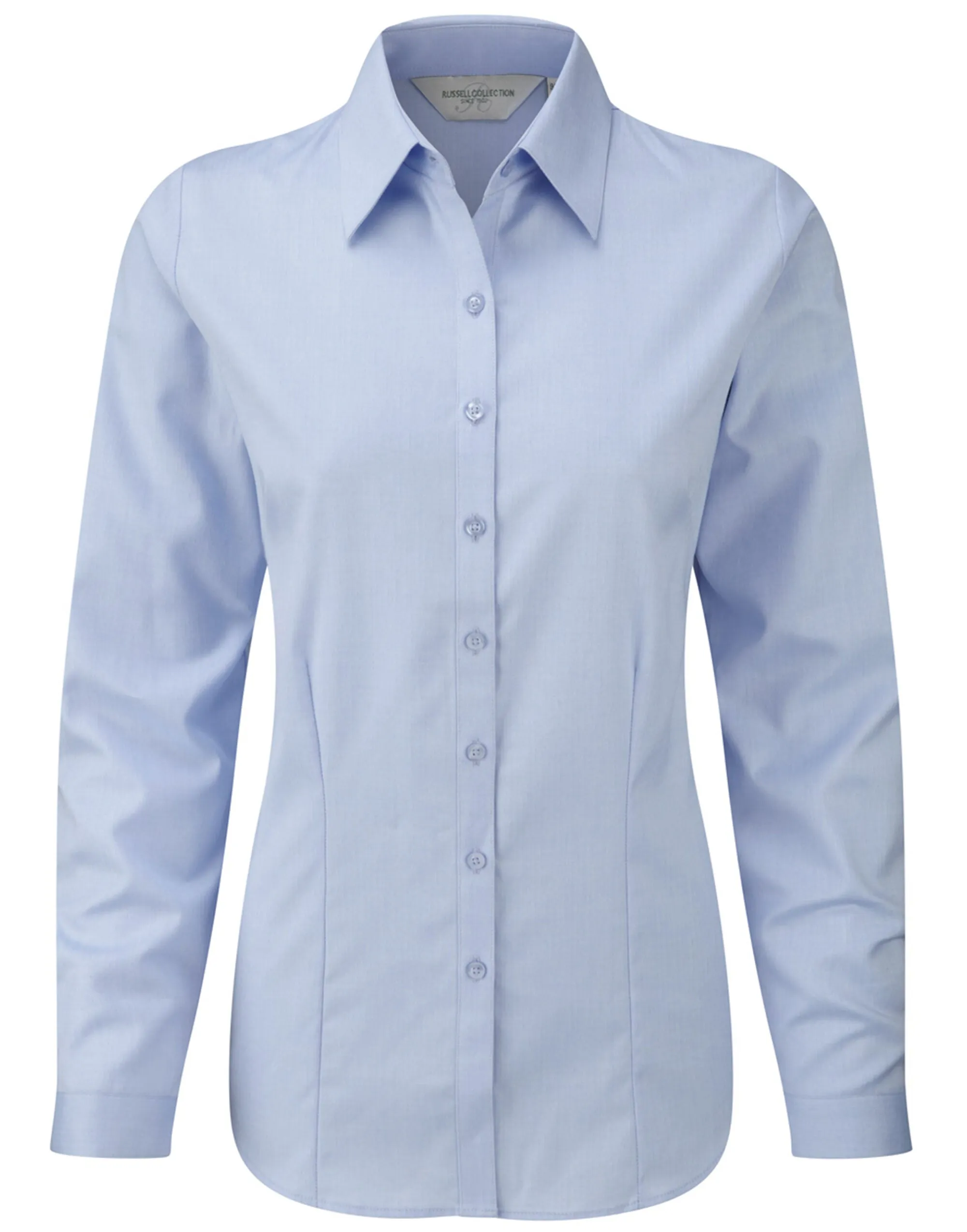 962F Russell Collection Lady LS H'Bone Shirt