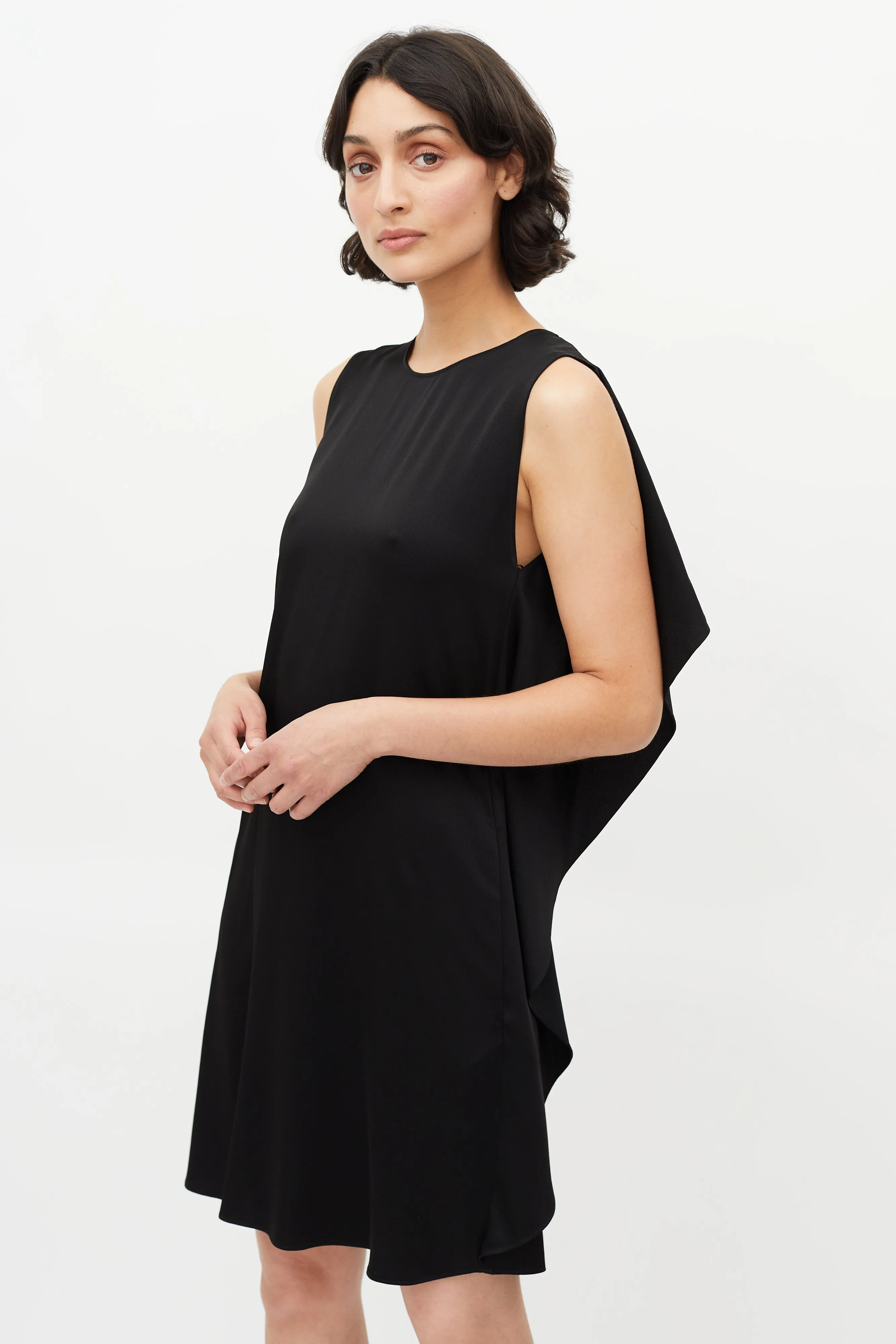 Black Drape Midi Dress
