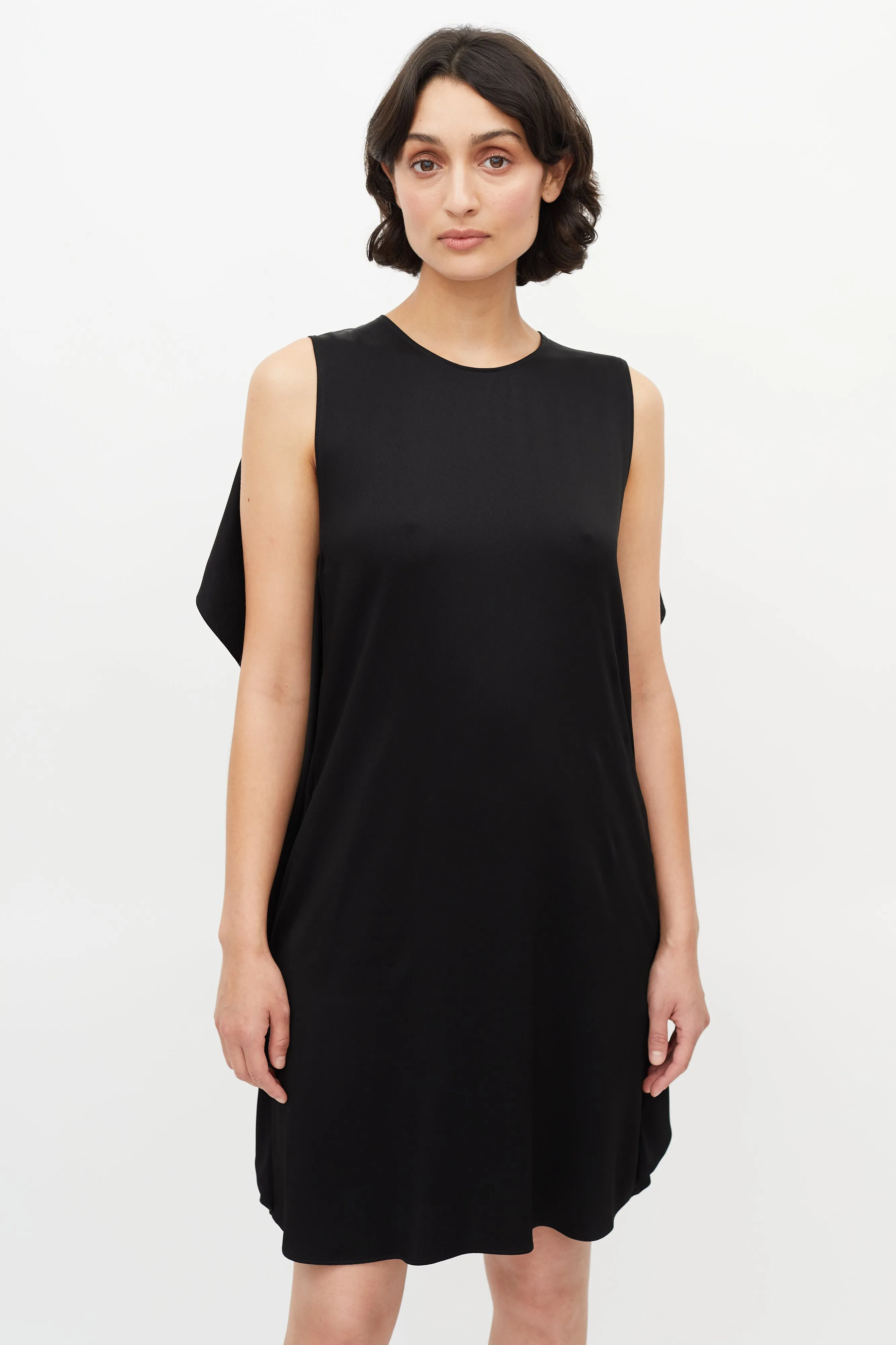 Black Drape Midi Dress