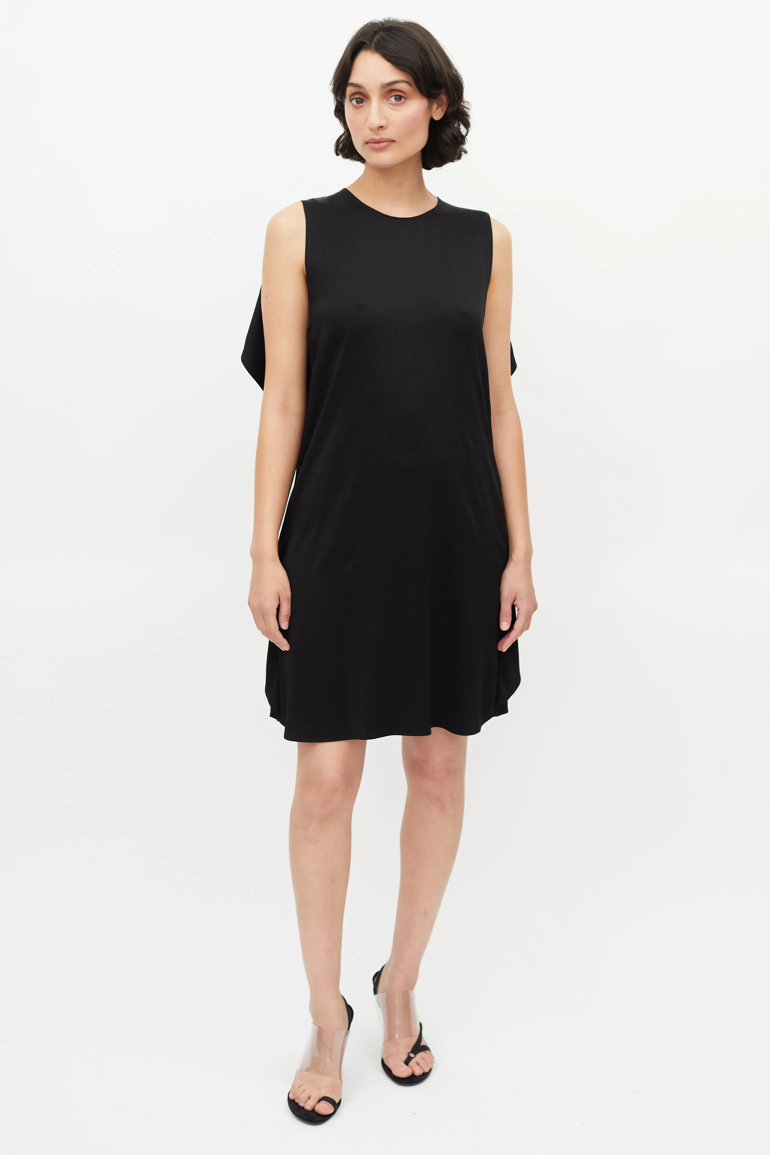Black Drape Midi Dress