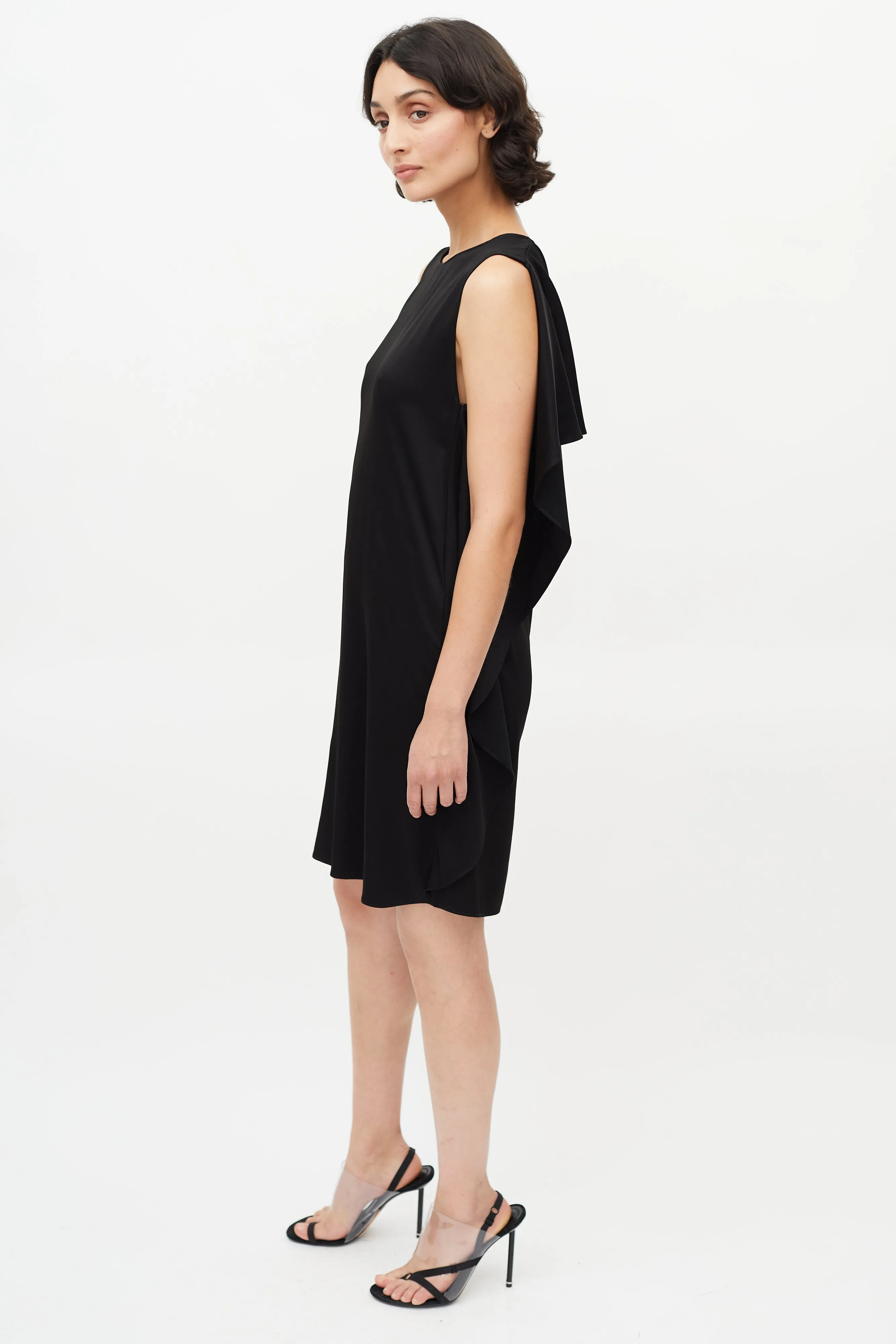 Black Drape Midi Dress