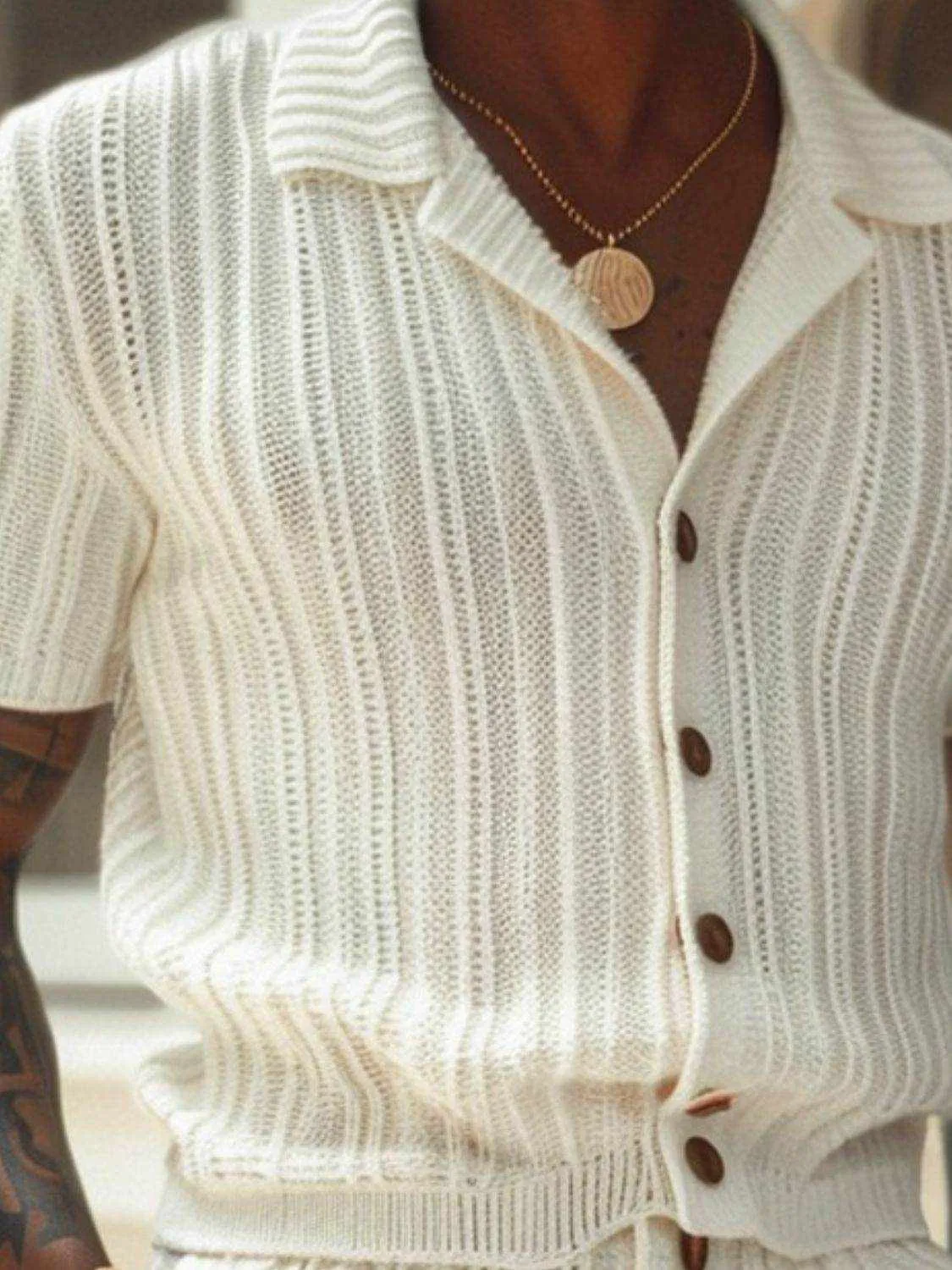 Button Down Short Sleeve Top and Shorts Set