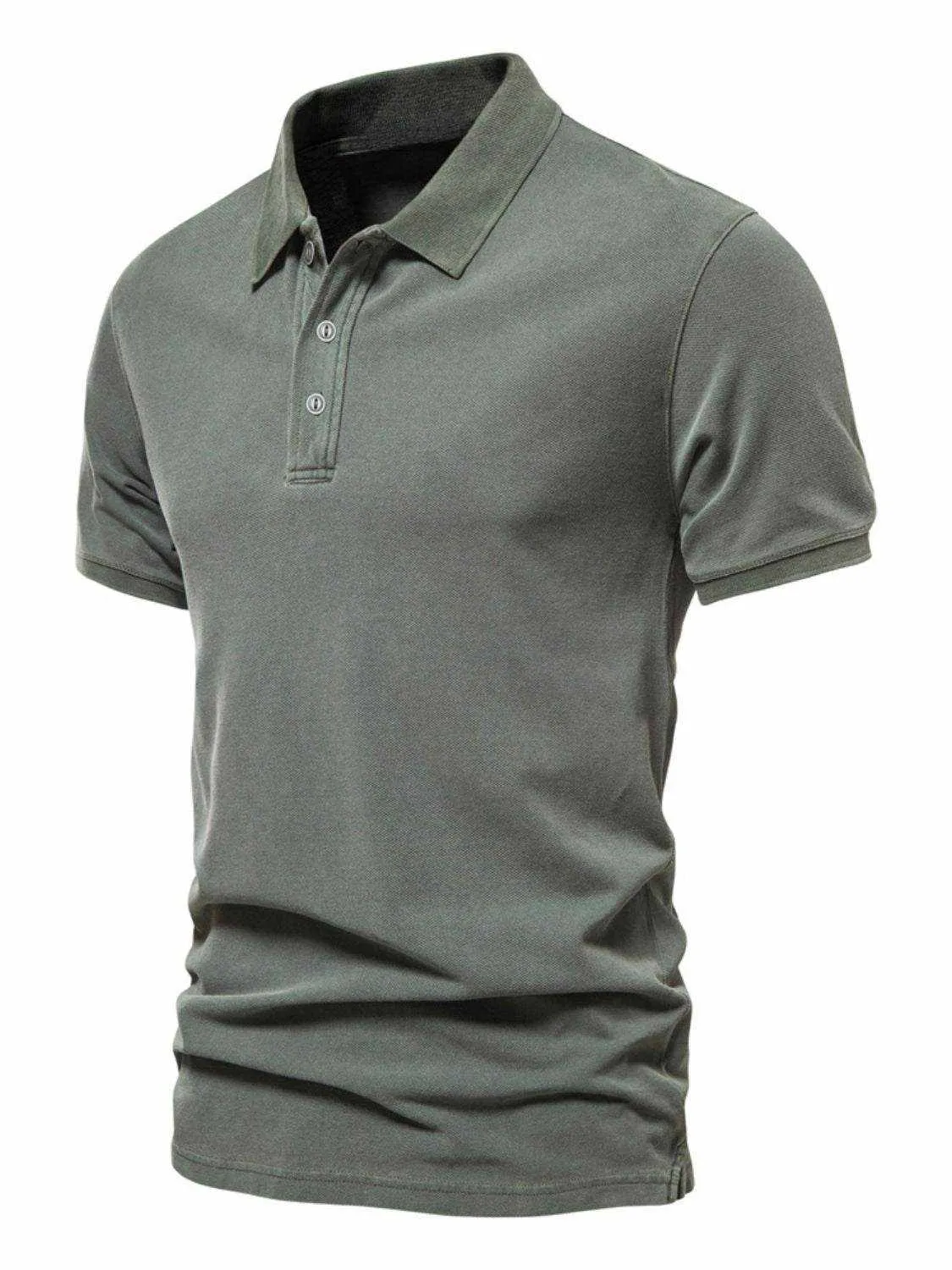 Collared Neck Button Detail Short Sleeve Polo