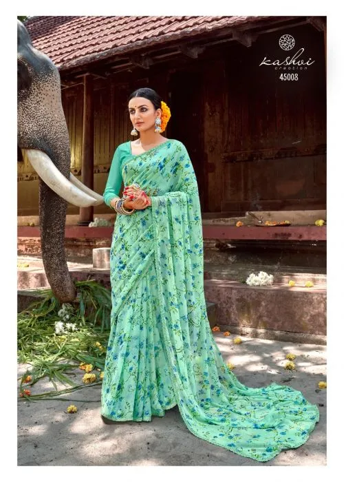 Fancy Casual Wear Chiffon Printed Sarees Collection