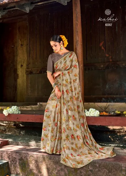 Fancy Casual Wear Chiffon Printed Sarees Collection
