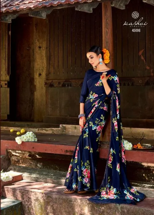 Fancy Casual Wear Chiffon Printed Sarees Collection