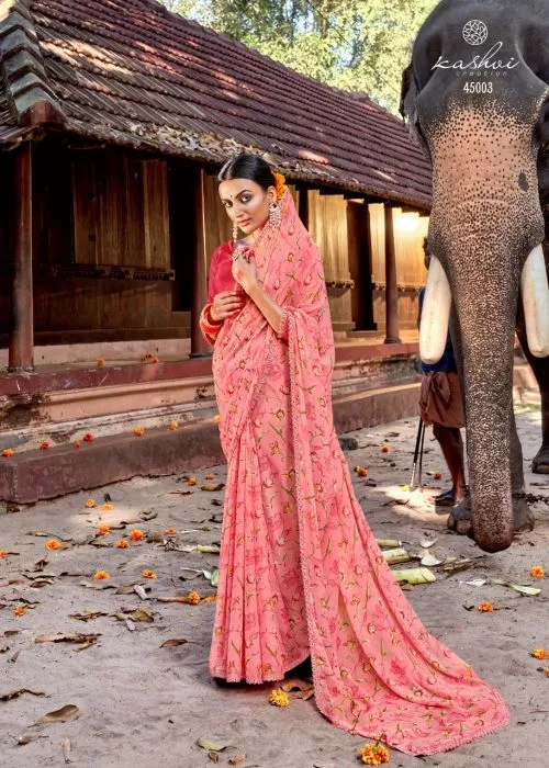 Fancy Casual Wear Chiffon Printed Sarees Collection