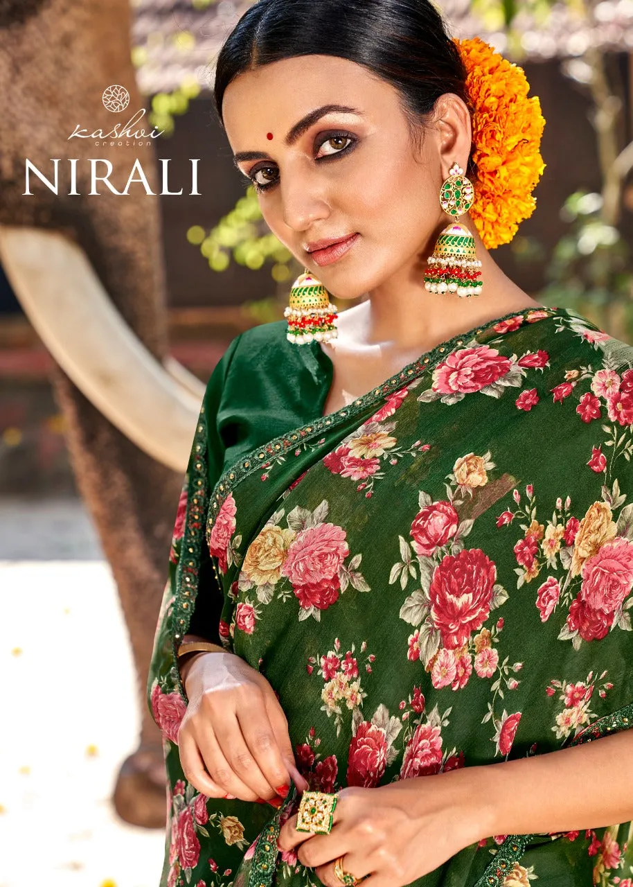 Fancy Casual Wear Chiffon Printed Sarees Collection