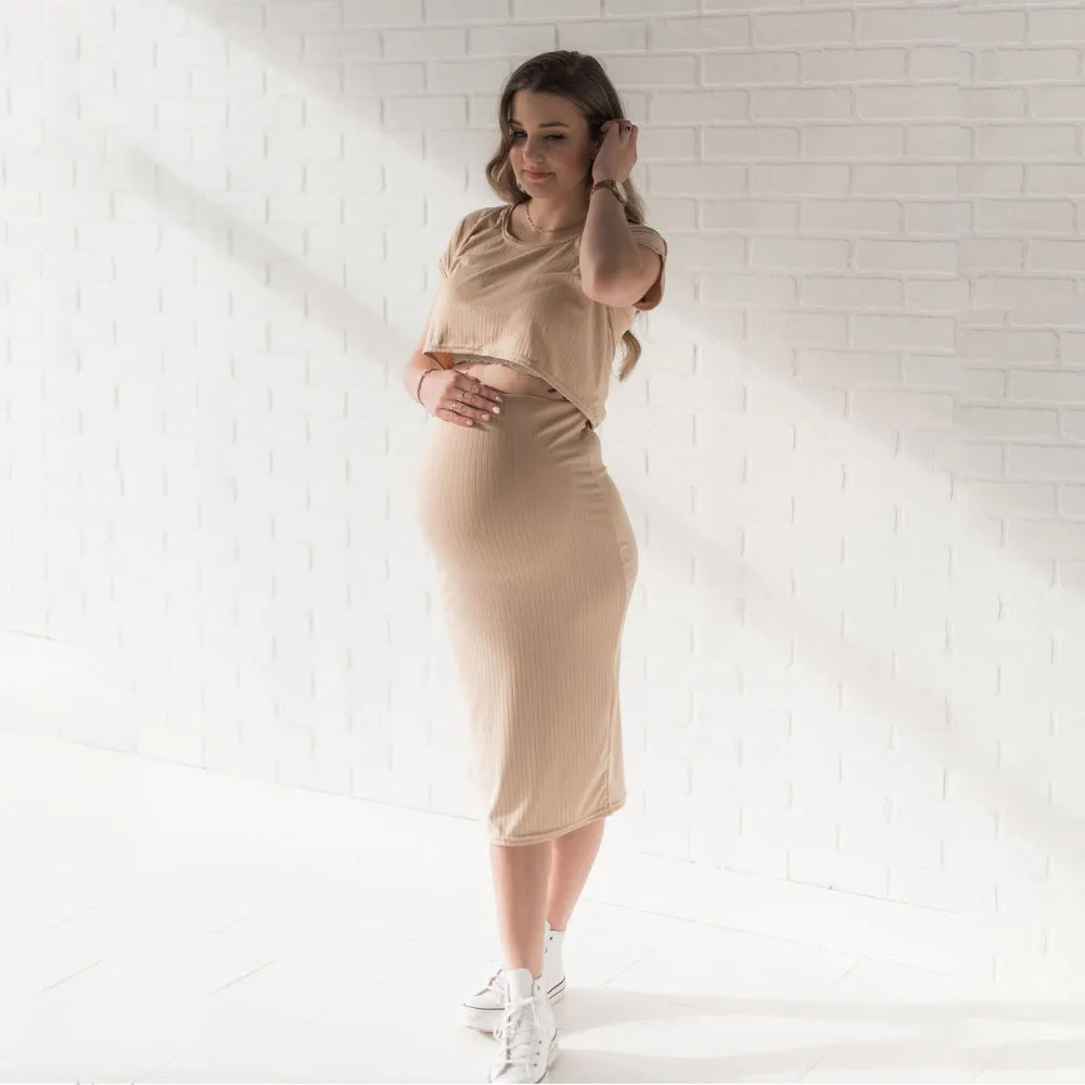 Haven Midi Skirt- Camel