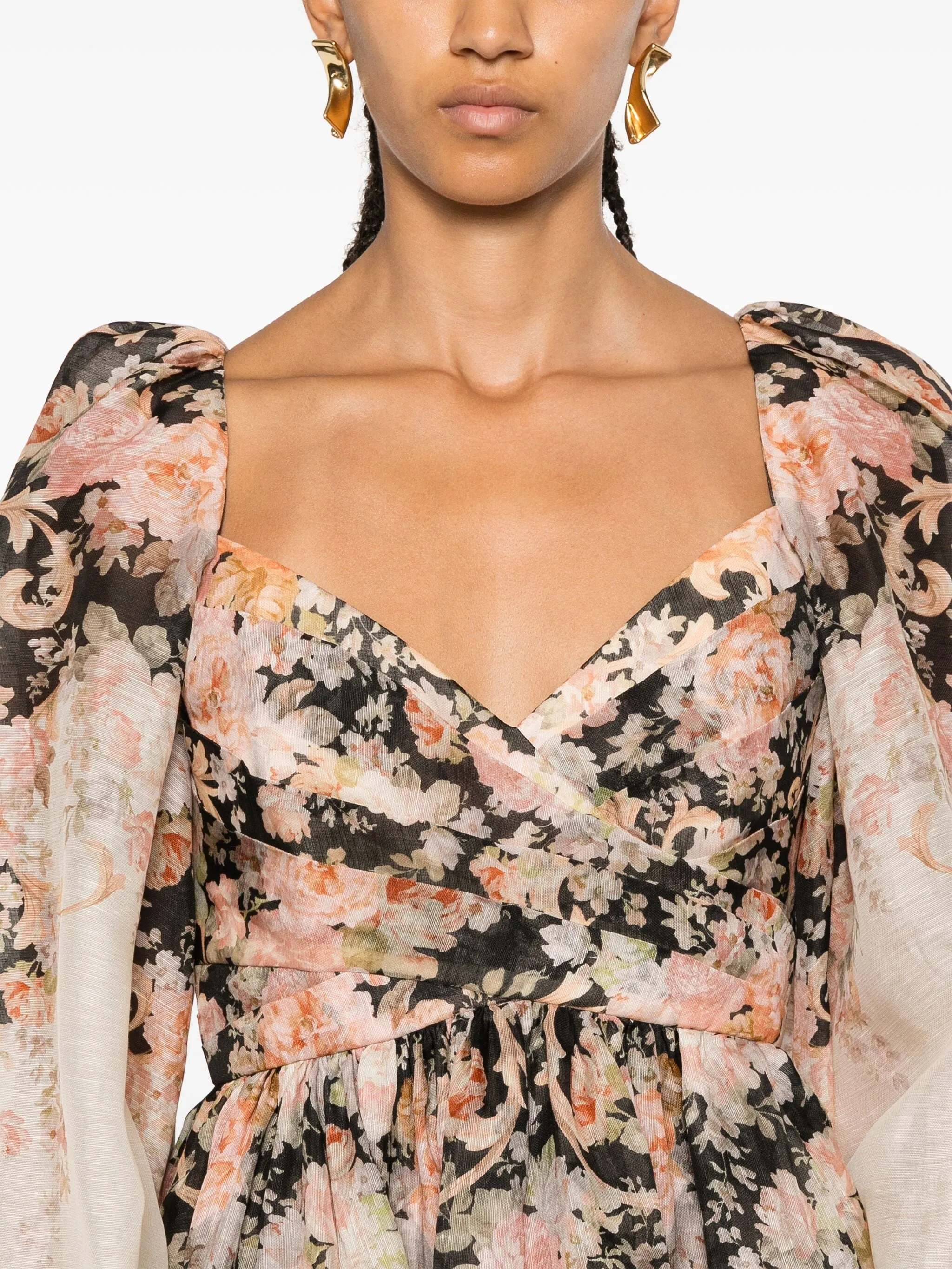 Illustration Draped Mini Dress