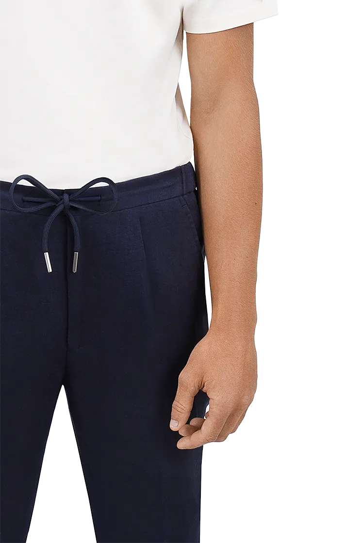 Linen Jogger in Midnight Blue
