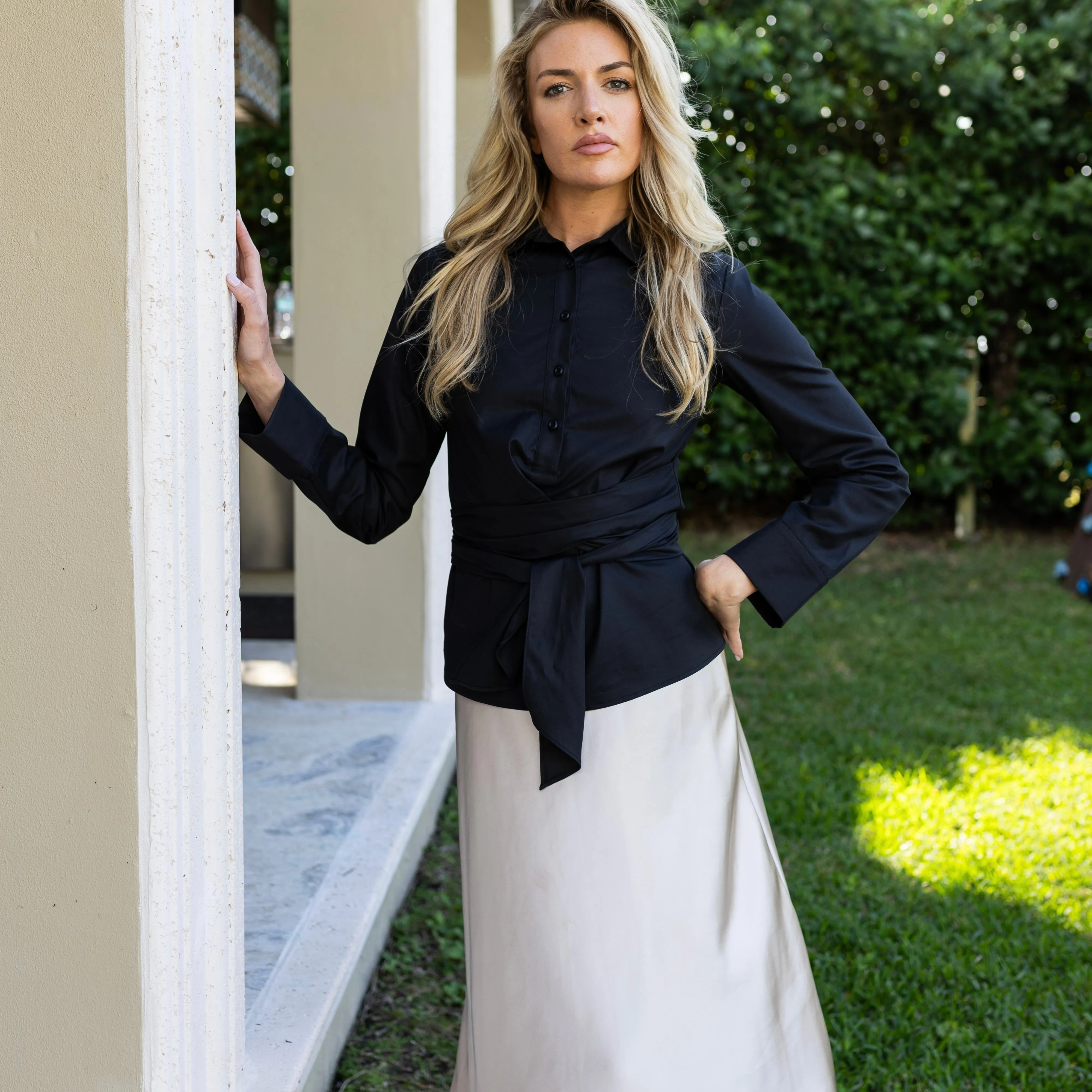 Midi Slip Skirt | Champagne