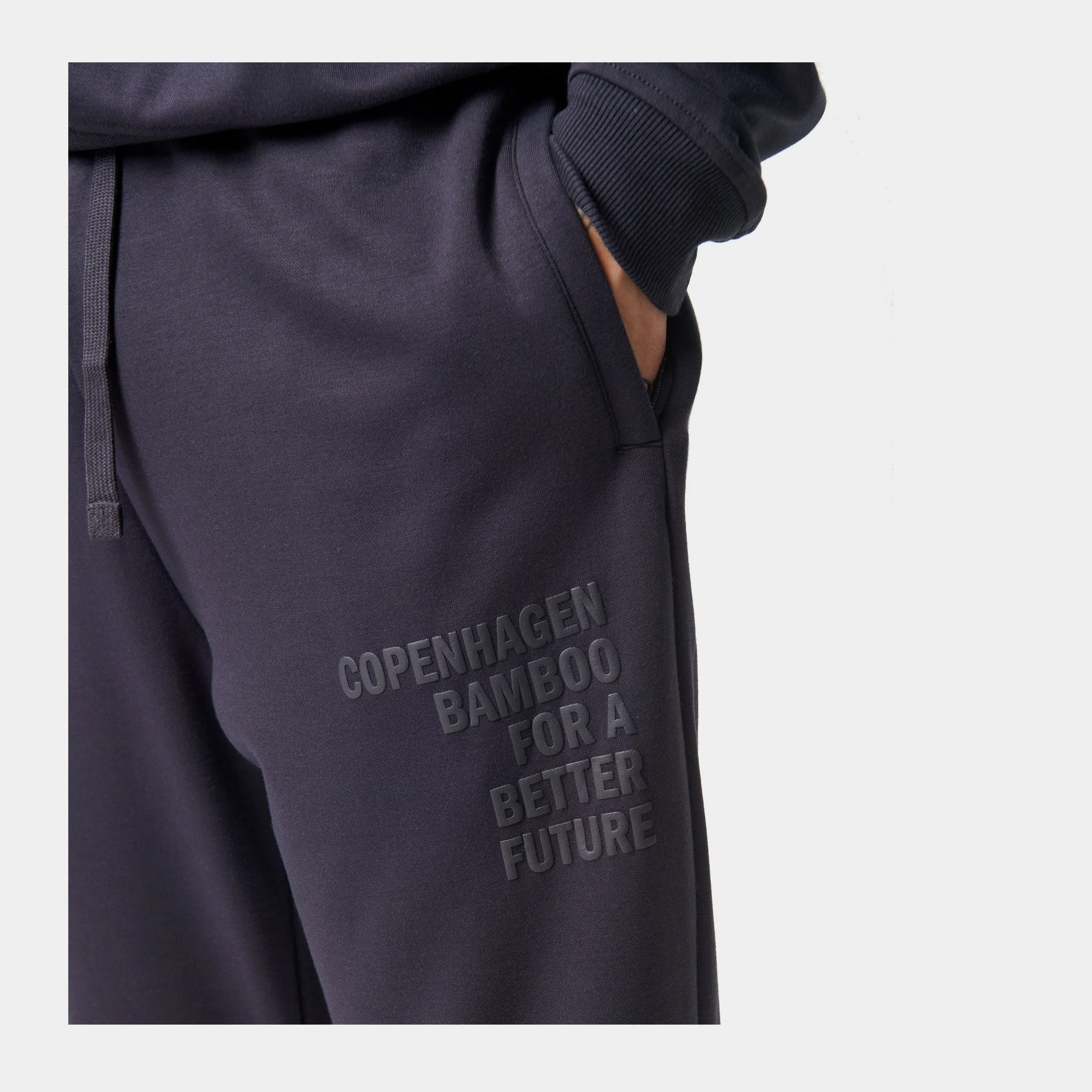 Mørkegrå bambus sweatpants med logo
