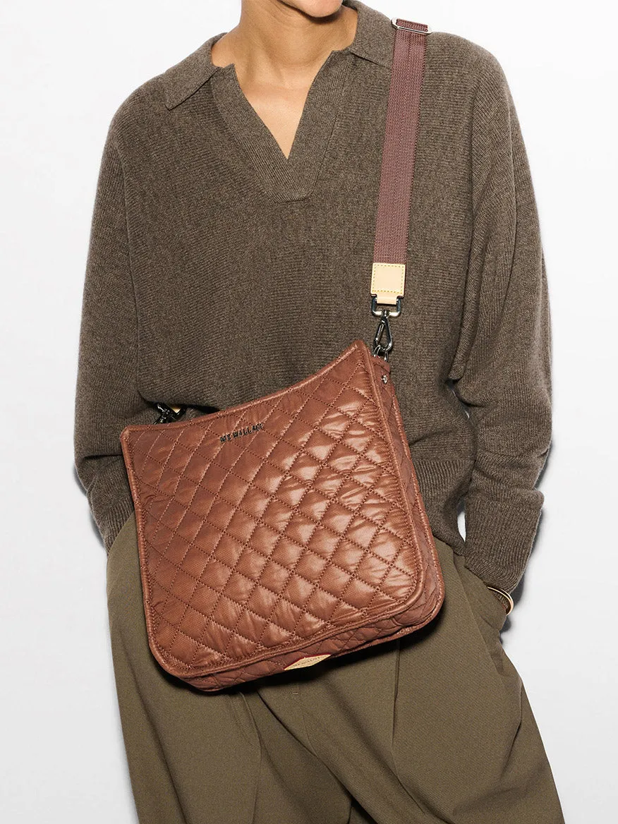 MZ Wallace Metro Box Crossbody in Terracotta Oxford