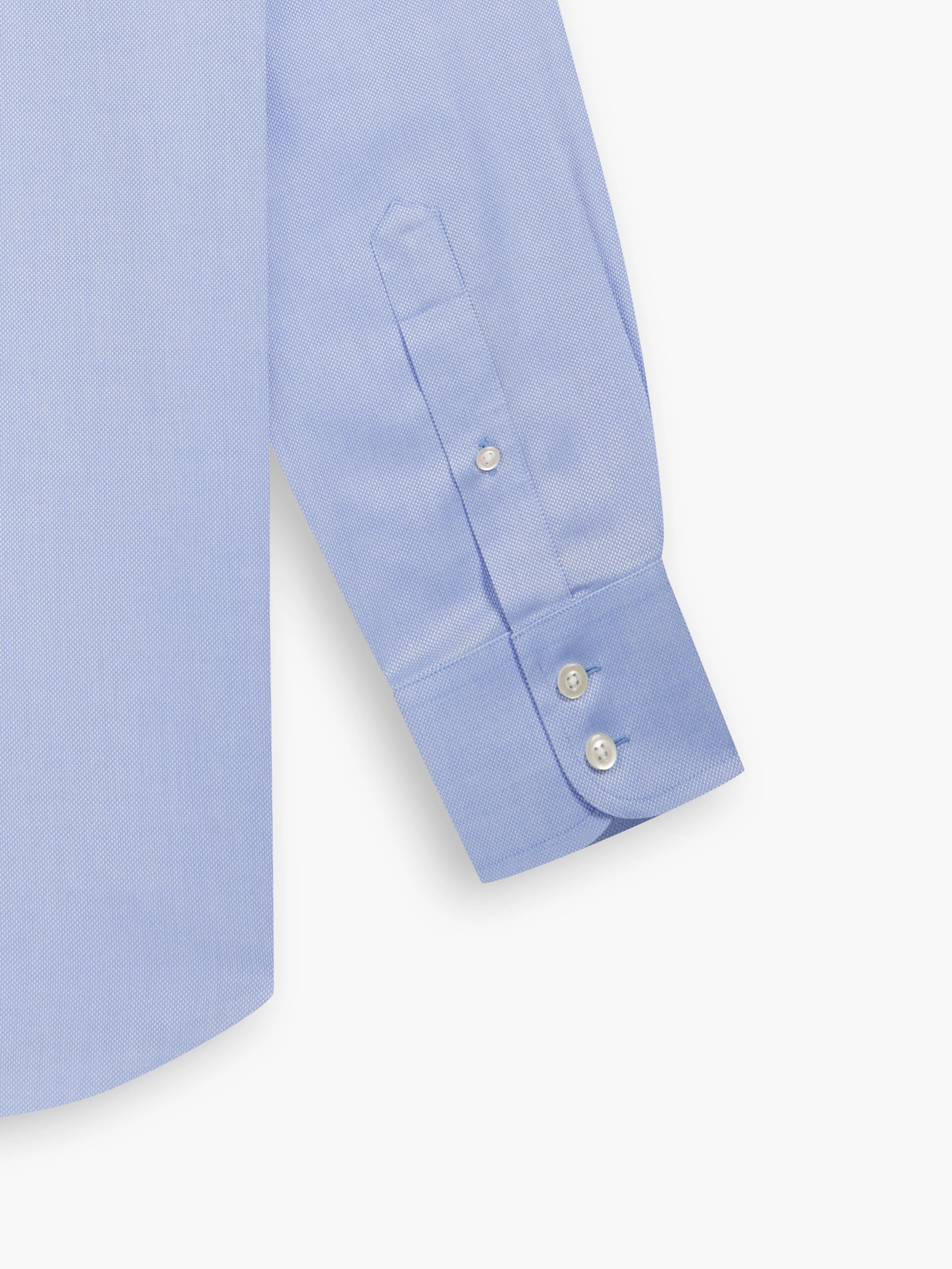 Non-Iron Blue Plain Royal Oxford Slim Fit Single Cuff Classic Collar Shirt