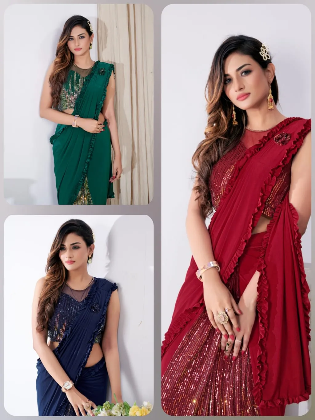 Partywear Designer Ready to Wear Saree Dno 101790
