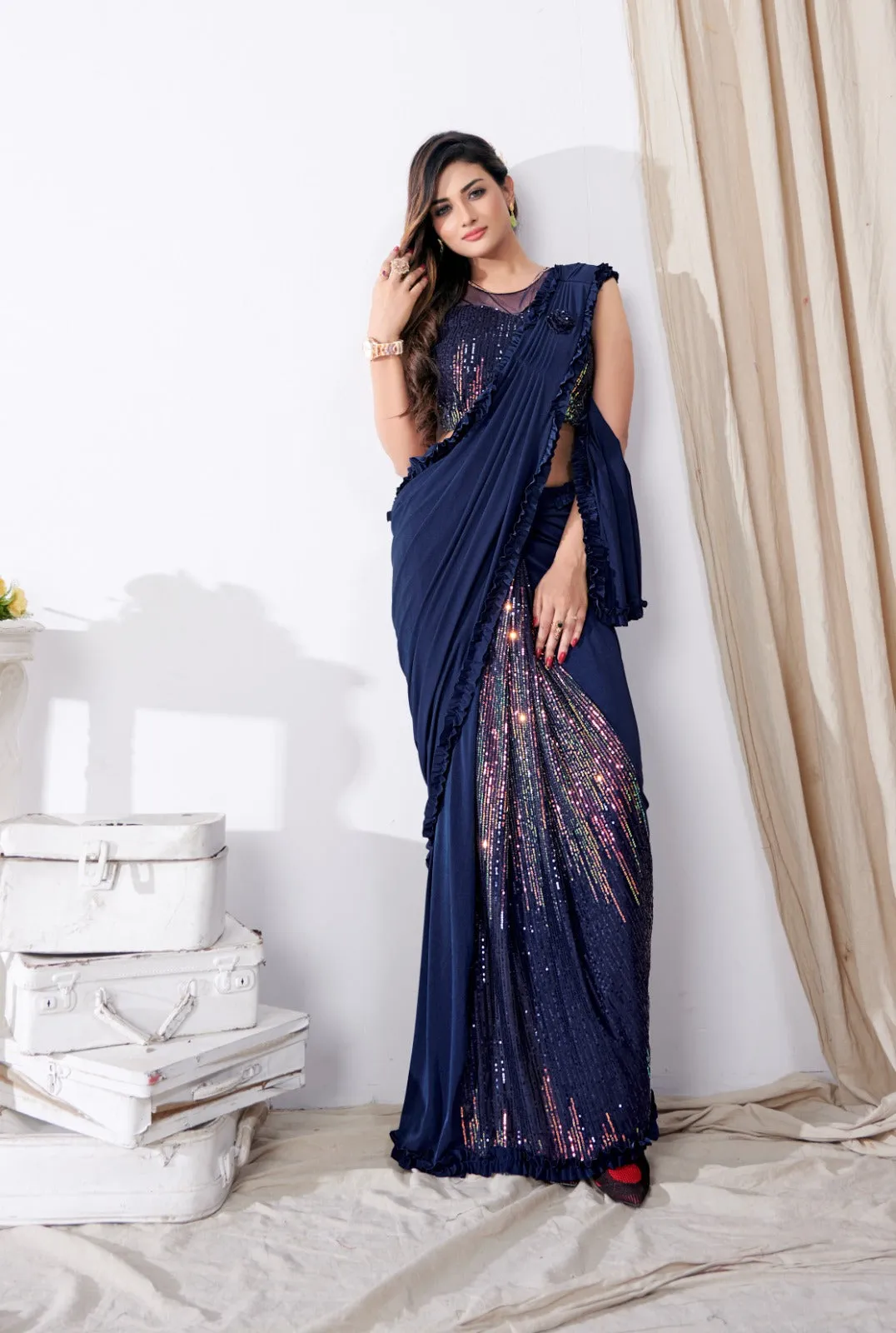 Partywear Designer Ready to Wear Saree Dno 101790