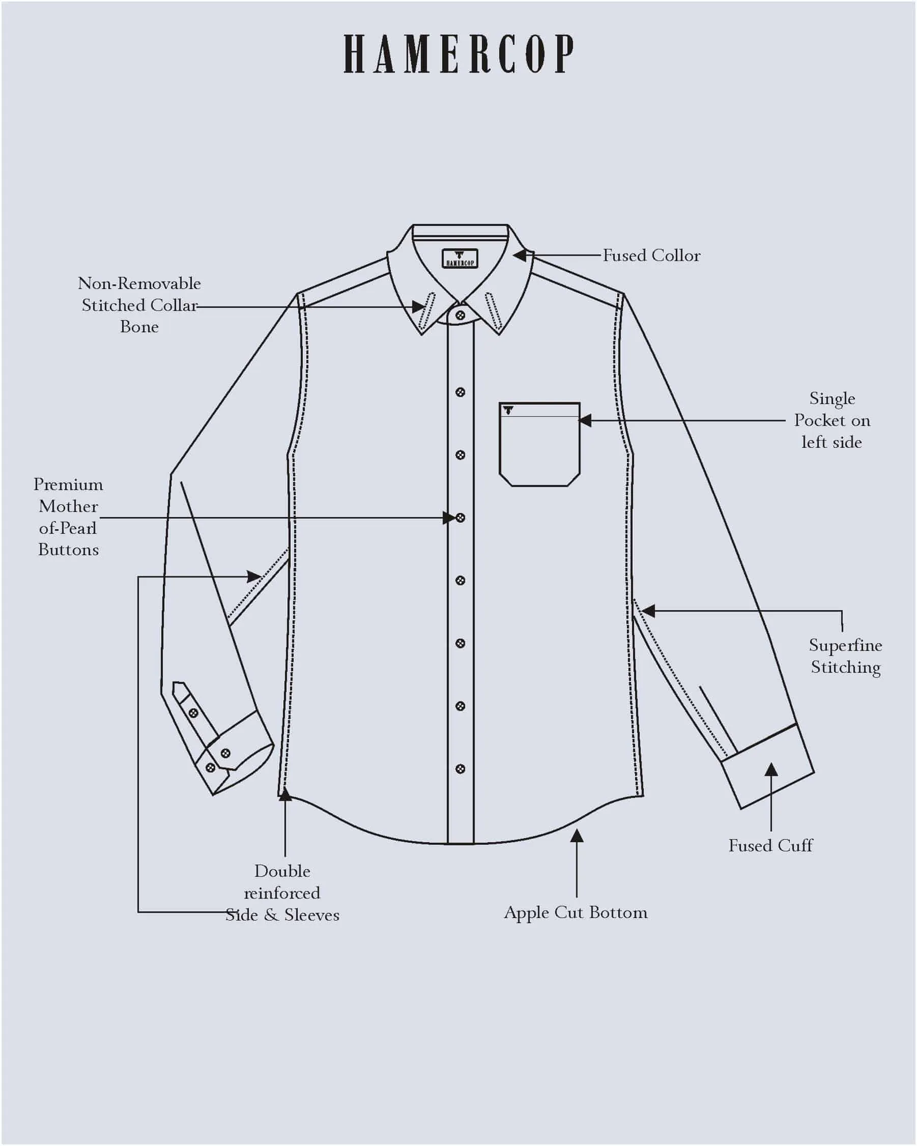 Pastel SkyBlue Jacquard Pattern Dobby Cotton Shirt