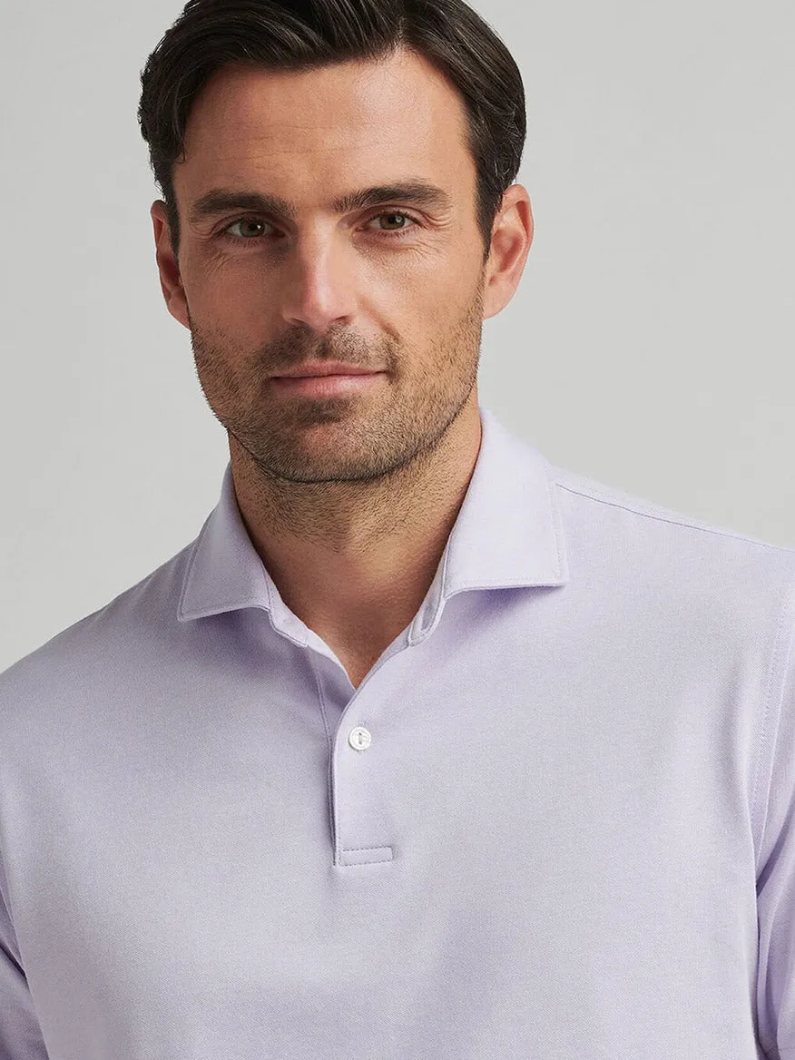 Peter Millar Albatross Cotton Blend Piqué Polo in Lavender Moon
