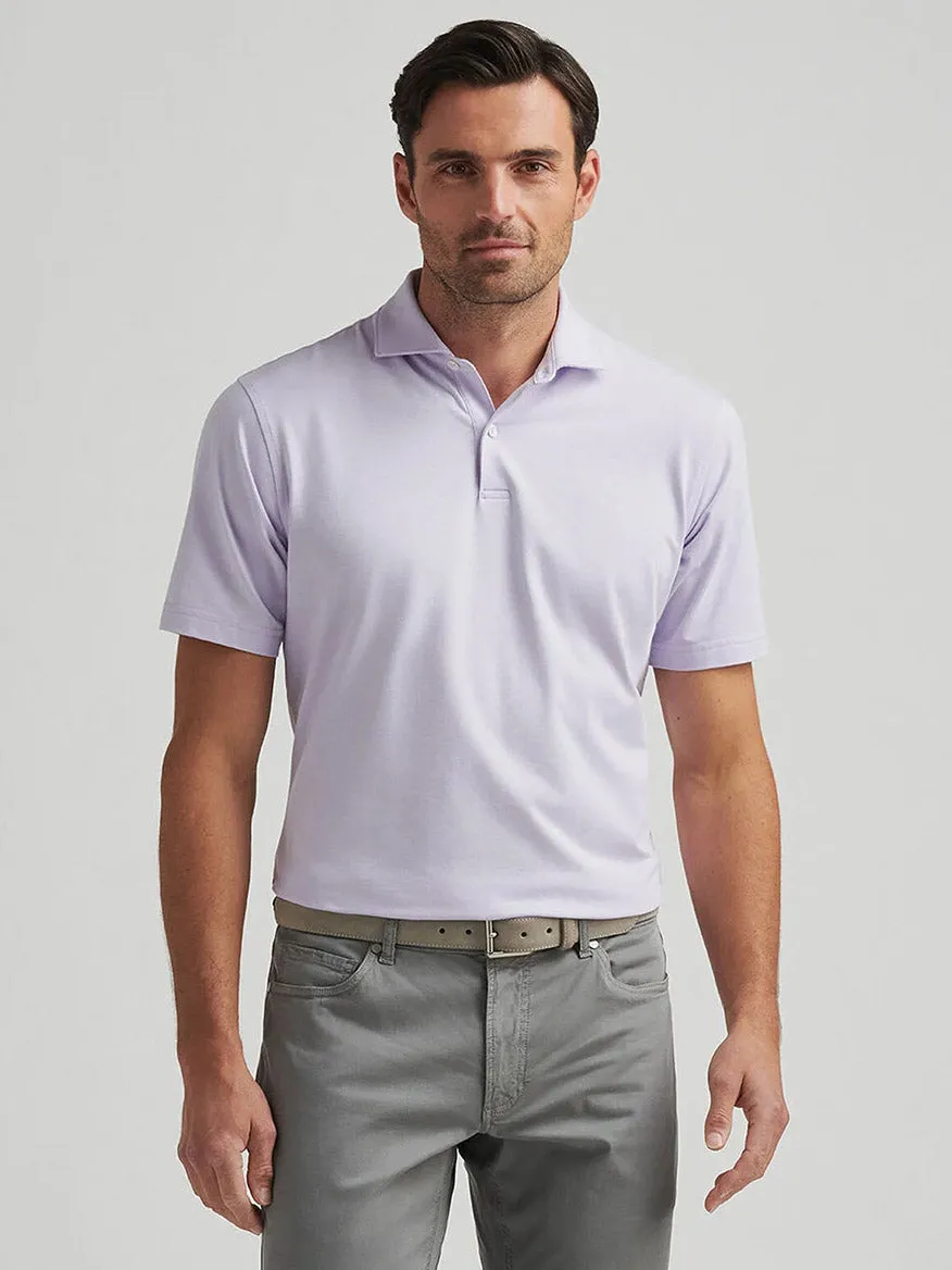 Peter Millar Albatross Cotton Blend Piqué Polo in Lavender Moon