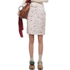 'Rose Philosophy' Red Rose Floral Skirt