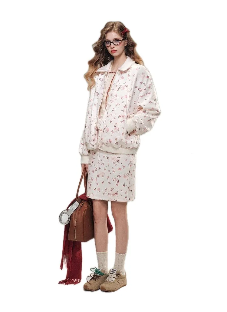 'Rose Philosophy' Red Rose Floral Skirt